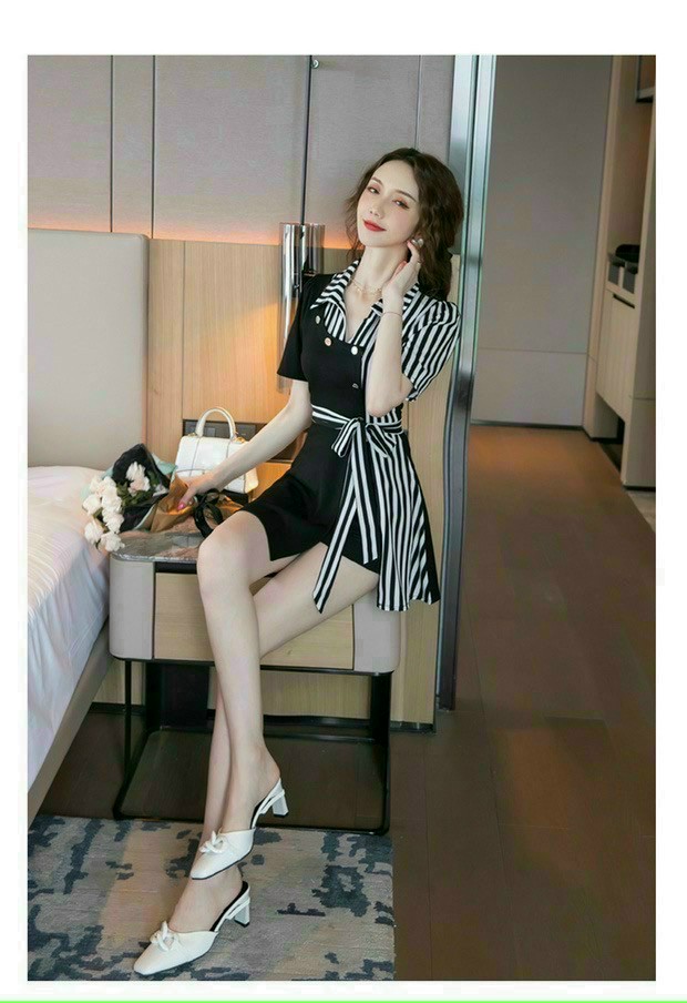 SET SHORT PHỐI SỌC CỘT EO - HN1134